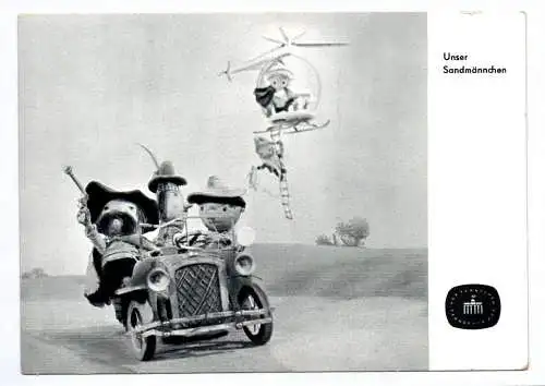 Ak Unser Sandmännchen 1973 Sandmann im Hubschrauber Banditen