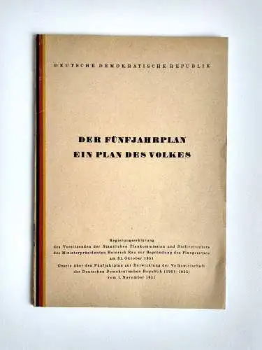 Der Fünfjahresplan - Ein Plan des Volkes DDR 1951 Entwicklung Volkswirtschaft