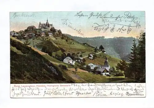 Ak Burg Lauenstein Fränkisch Thüringische Grenzwarte 1906 Ludwigsstadt