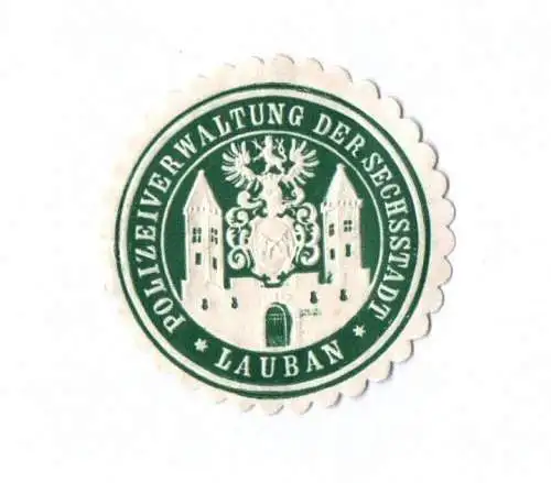 Vignette Polizeiverwaltung der Sechsstadt Lauban rund Siegelmarke