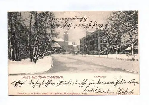 Ak Gruss aus Hildburghausen Technikum 1905