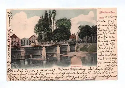 Ak Bischweiler Moderbrücke 1907