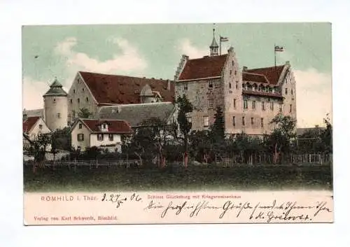 Ak Römhild in Thüringen Schloss Glücksburg mit Kriegerwaisenhaus 1906