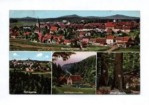 Ak Benneckenstein Harz Hohegeiss Wolfsbachmühle 1933