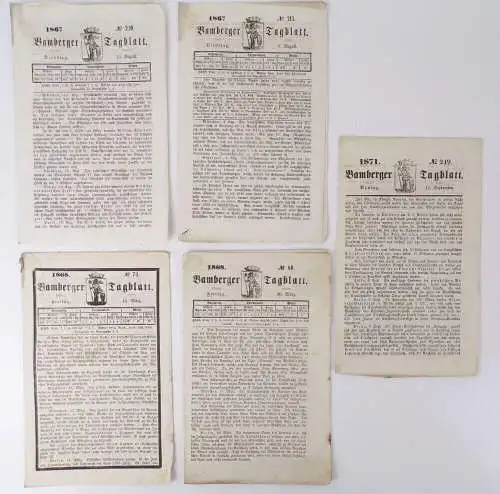 Bamberg er Tagblatt 1867 Zeitung