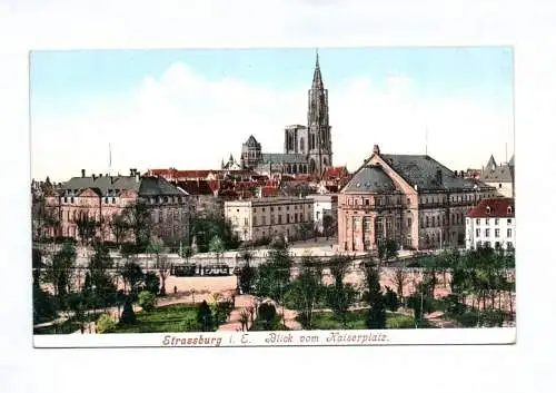 Ak Strassburg im Elsass Blick vom Kaiserplatz