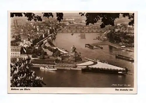 Foto Ak Koblenz am Rhein Das deutsche Eck 1934