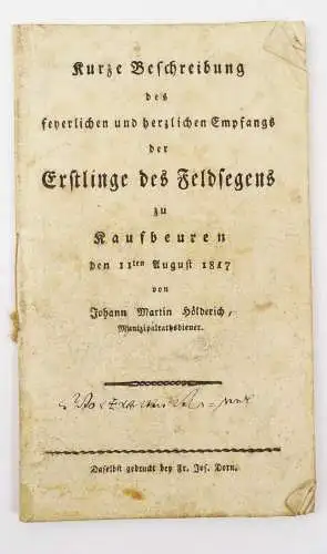 Kurze Beschreibung Erstlinge des Feldsegens Kaufbeuren 1817