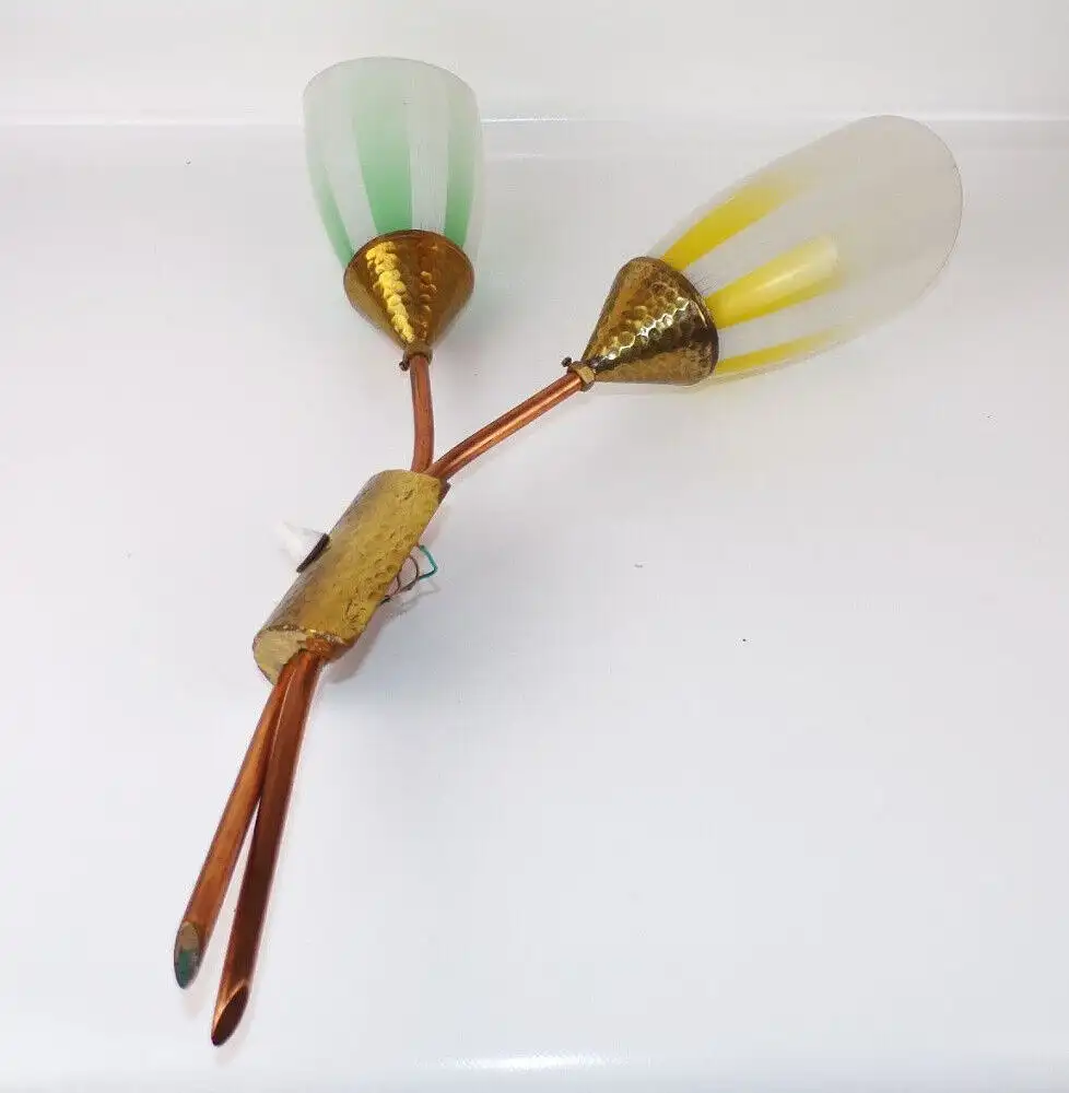 Alte Tütenlampe Wandlampe E27 Vintage 2flamige Lampe 3