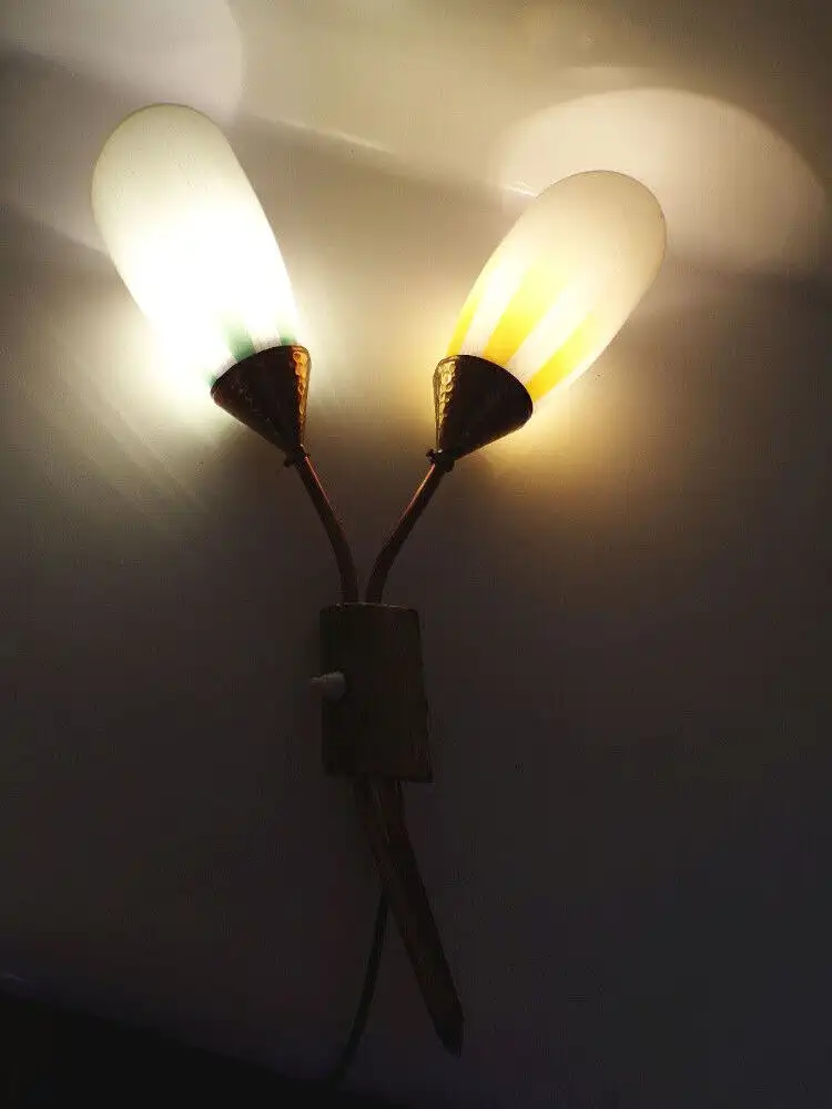 Alte Tütenlampe Wandlampe E27 Vintage 2flamige Lampe 8