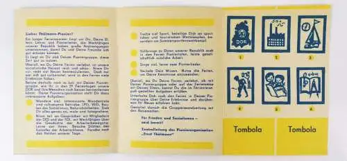 Ferienpass Junge Pioniere 1966 Thälmann Pionier