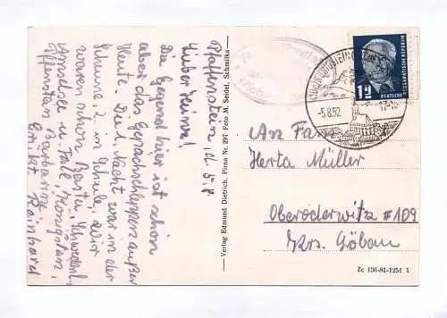 Ak Barbarine Pfaffenstein Sächsische Schweiz 1952 Königstein