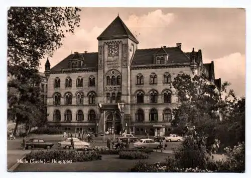 Foto Ak Halle Saale Hauptpost 1964