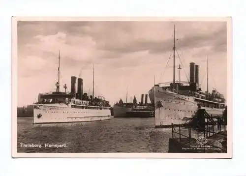 Foto Ak Trelleborg Hamnpartie Schiffe Dampfer Schweden