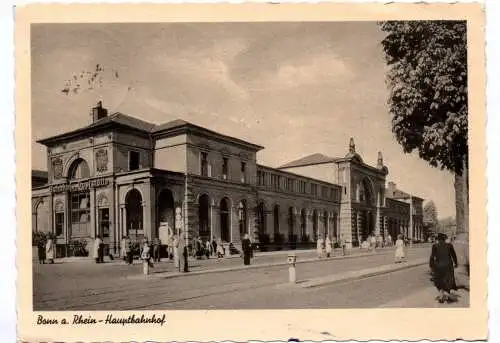 Ak Bonn am Rhein Hauptbahnhof 1954