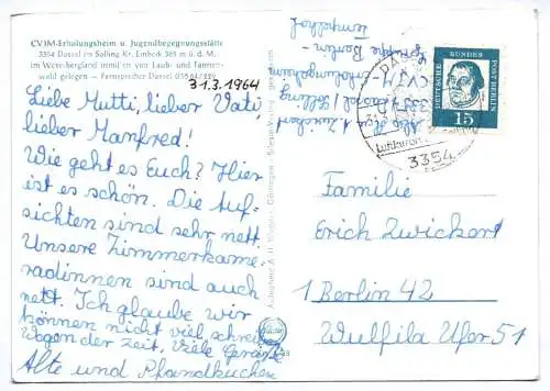 Ak CVJM Erholungs- und Freizeitheim 1964 Dassel im Solling