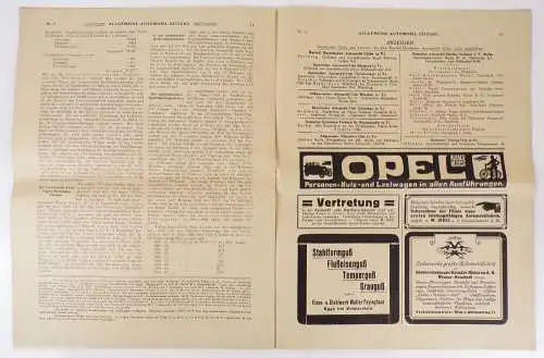 Allgemeine Automobil Zeitung Nr 2 von 1919 Oldtimer