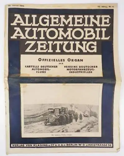 Allgemeine Automobil Zeitung Nr 4 von 1919 Oldtimer 
