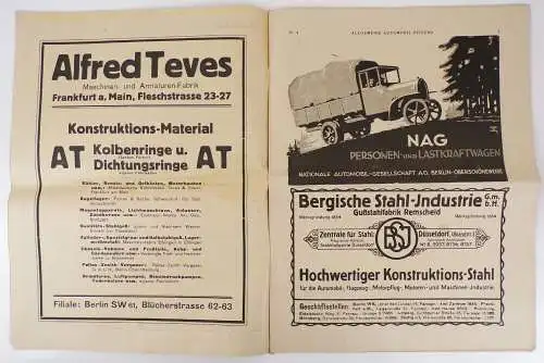 Allgemeine Automobil Zeitung Nr 4 von 1919 Oldtimer 