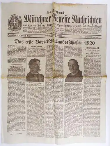 Münchener Neueste Nachrichten Das erste Bayerische Landesschießen 1920