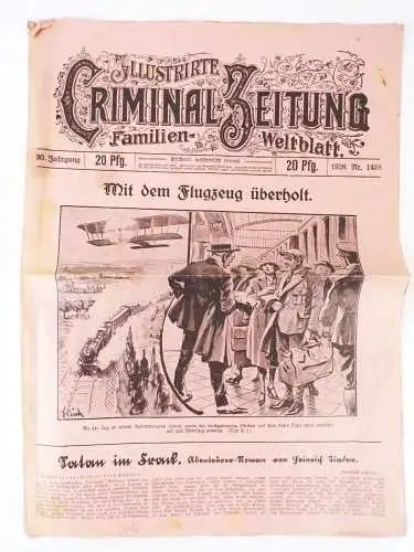 Illustrierte Criminal Zeitung 1926 Nr 1438 antike Krimi Zeitung