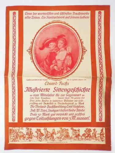 Prospekt Buchreklame Eduard Fuchs Illustrierte Sittengeschichte Buch Empfehlung