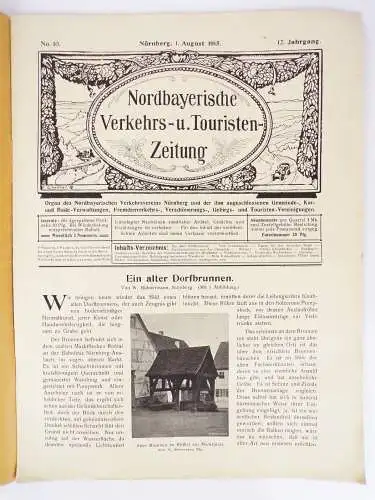 Nordbayerische Verkehrs und Touristen Zeitung 1915 Bayern 4 Stück