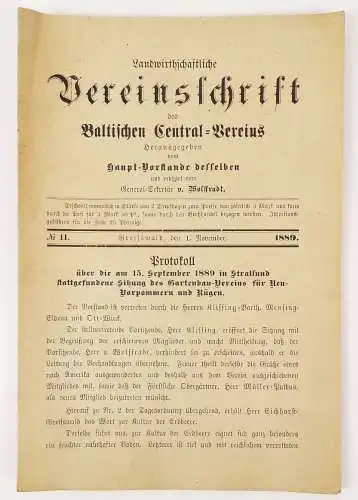 Landwirtschaftliche Vereinsschrift des Baltischen Central Vereins 1889 No 11