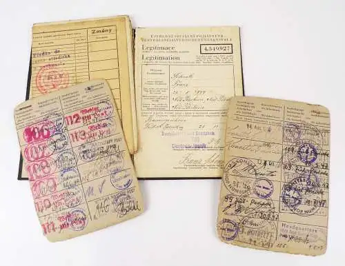 Legitimation Ausweis Arbeitsbuch Böhmen Tschechien 1930