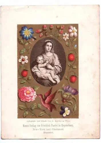 Heiligenbild Pustet Regensburg Xylografie Knötler Wien um 1890
