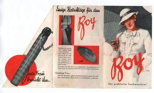 Altes Prospekt Boy Taschenschirm Regenschirm Reklame