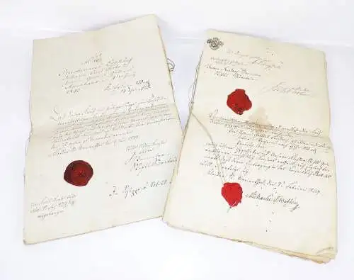 Schriftstücke St Marienthal 1839 Büttenpapier Wachssiegel 