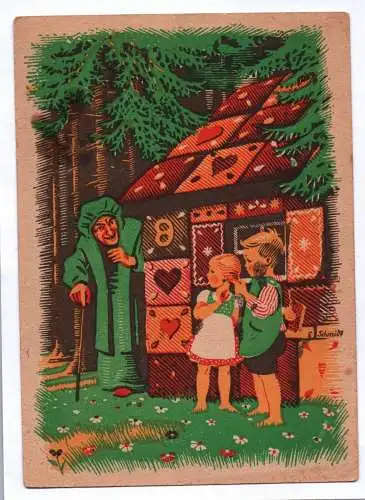 Künstler Ak Hänsel und Gretel Hexe Wald Märchen