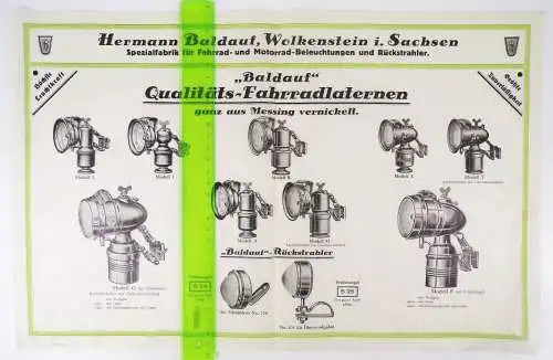 Plakat Baldauf Fahrradlampen Scheinwerfer Beleuchtung Wolkenstein 