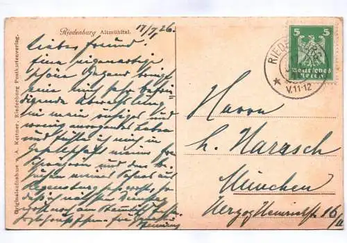 Ak Riedenburg Altmühltal 1926 Totalansicht