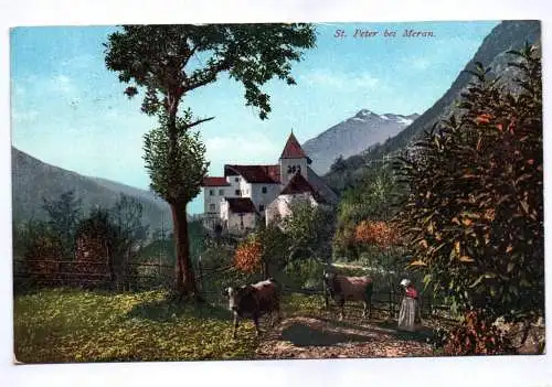 Künstler Ak St. Peter bei Meran 1913 Italien