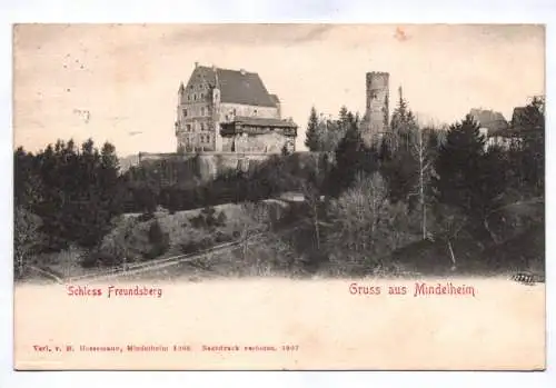 Ak Schloss Freundsberg Gruss aus Mindelheim Bayern