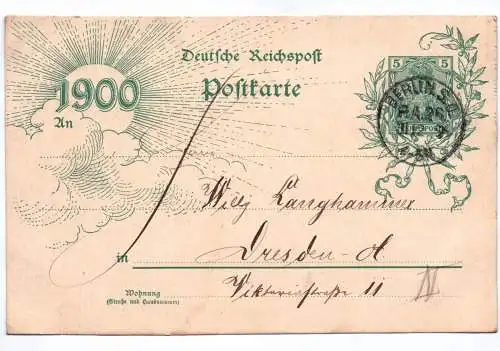Ak Deutsche Reichspost Postkarte 1900 Berlin 1899