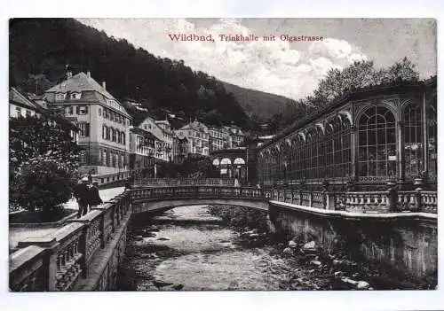 Ak Wildbad Trinkhalle mit Olgastrasse
