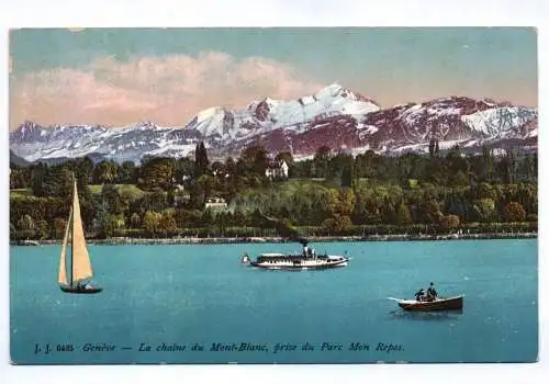 Ak Geneve La chaine du Mont-Blanc prise du Parc Mon Repos