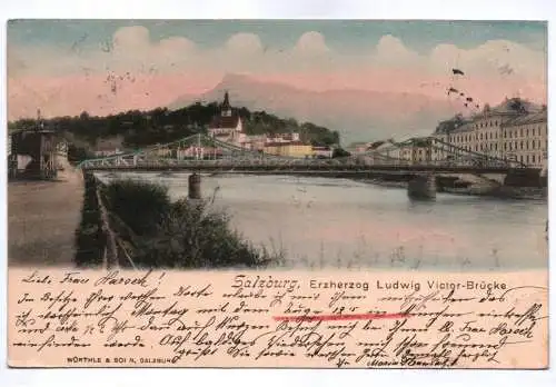 Künstler Ak Salzburg Erzherzog Ludwig Victor Brücke 1902