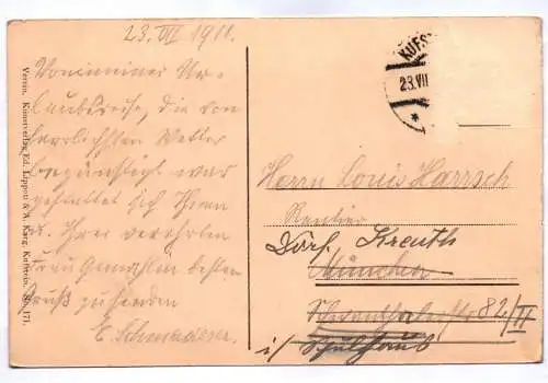 Ak Kufstein Innpartie 1911 Männer im Boot