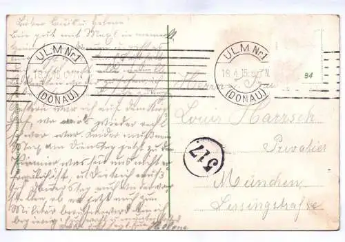 Ak Ulm an der Donau Rathaus 1915