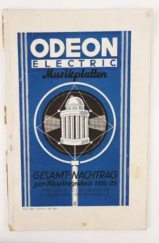 Katalog Odeon Electric Musikplatten Gesamt Nachtrag 1928 1929 Hauptverzeichnis 