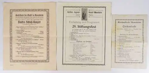 Mannheim Dokumente Programme 1913 bis 1916 Hochschule für Musik Kirche