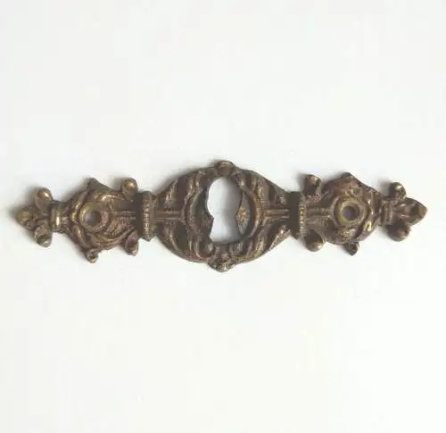 Möbelbeschlag klein alt geformt Messing-Beschlag mit Schlüsselloch