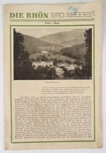 Die Rhön Nürnberg Reiseprospekt um 1920