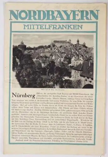 Nordbayern Mittelfranken Reiseprospekt um 1920