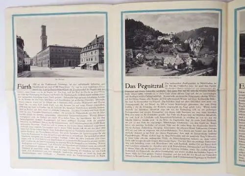 Nordbayern Mittelfranken Reiseprospekt um 1920