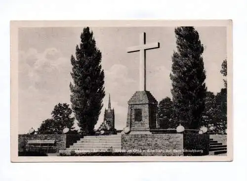 Ak Usedom Erinnerungskreuz an Otto von Bamberg auf dem Schloßberg 1953